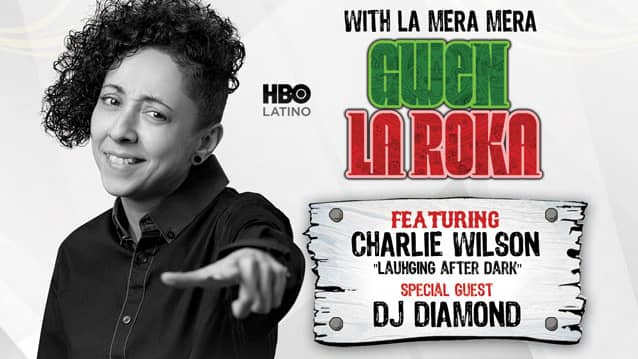 Poster for Cinco De Mayo Comedy Fiesta, with La Mera Mera Gwen Laroka, presnted by Mikey O Comedy, on May 5, 2024 at Joe's on Weed St.