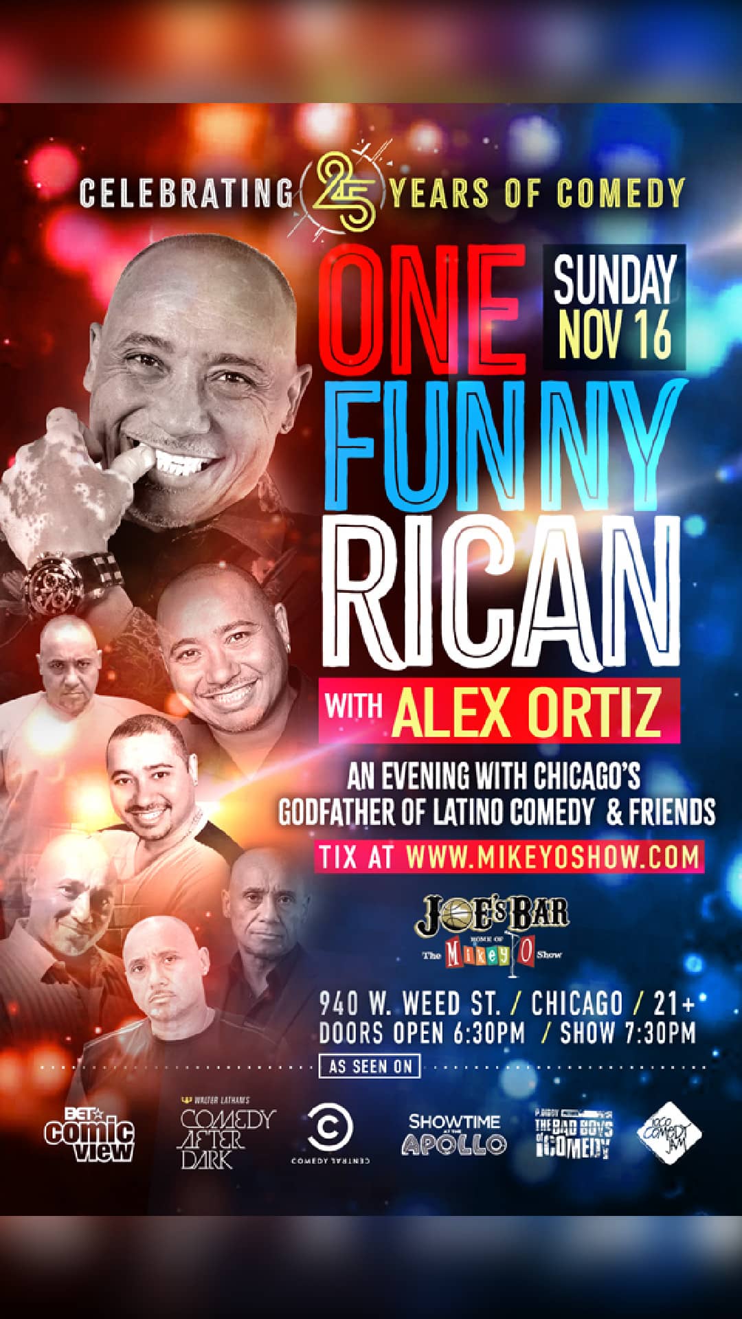 Poster for Alex Ortiz on November 16, 2025 at Joe's on Weed St.