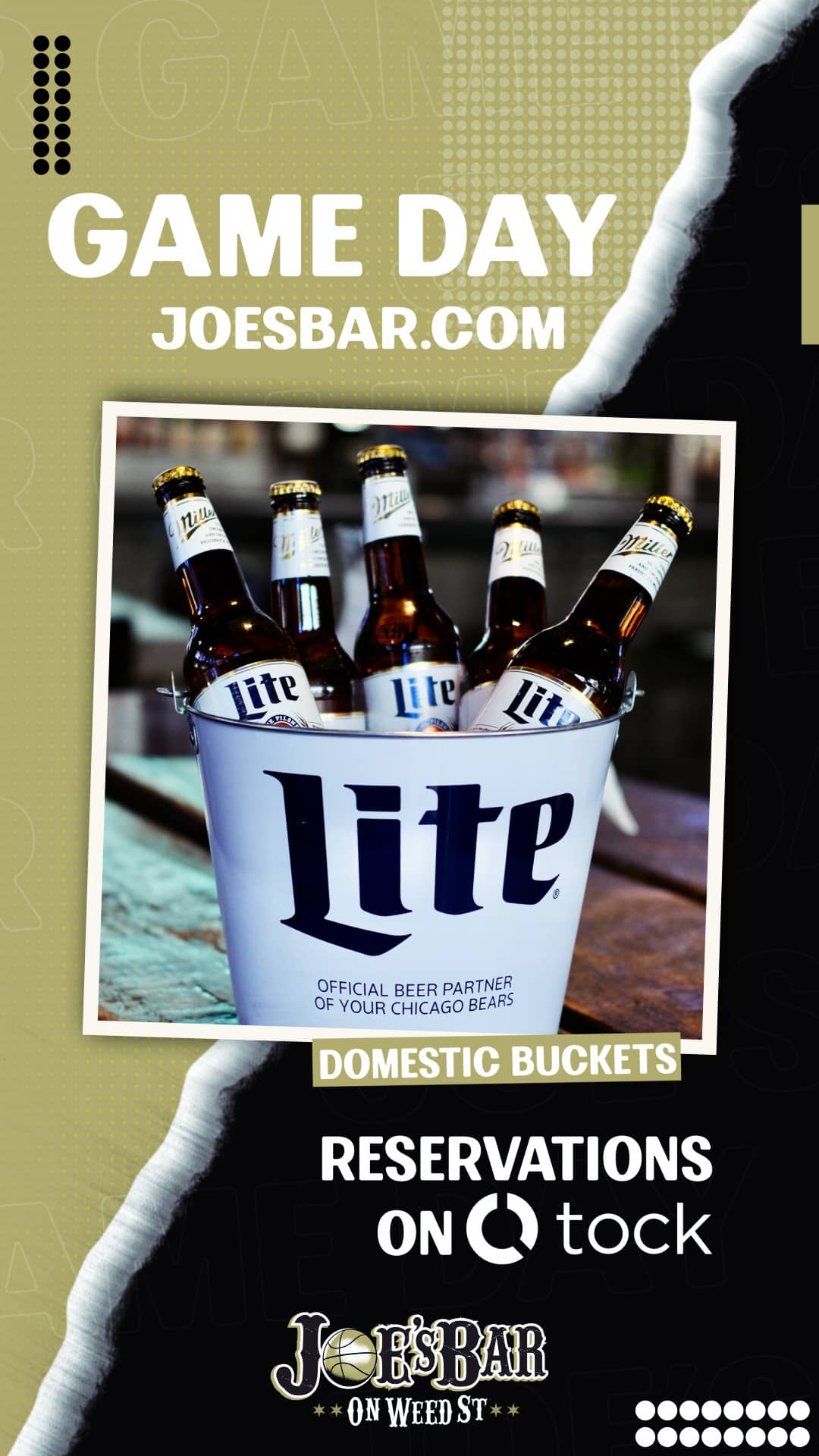 Poster to See All Game Day Specials at Joe's on Weed St.